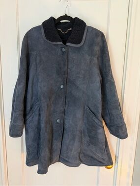 Womens Canterbury Leather vintage genuine shearling/suede coat